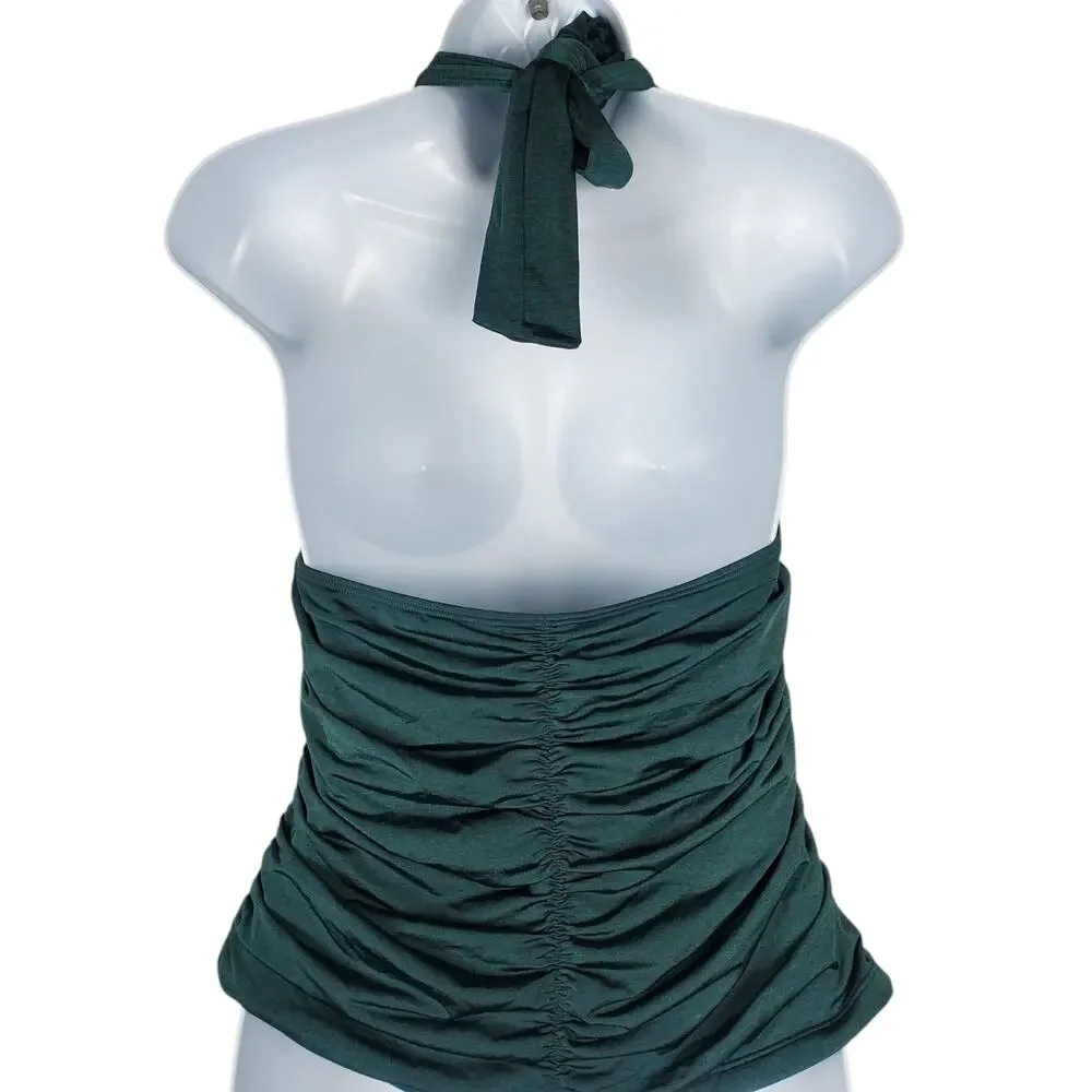 Athleta Aqualuxe Tankini Swimsuit Top Size M Bikini Bottoms Size L Halter Teal - Picture 3 of 16